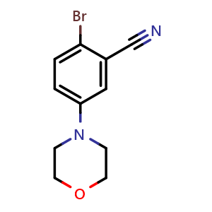Chemical structure of 2-Bromo-5-morpholinobenzonitrile , CAS 1129540-64-2, AChemBlock U128001