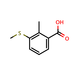 Chemical structure of 2-Methyl-3-(methylthio)benzoic acid , CAS 1149384-42-8, AChemBlock U128004