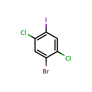 Chemical structure of 4-Bromo-2,5-dichloroiodobenzene , CAS 1160573-72-7, AChemBlock U128012