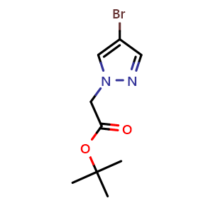 Chemical structure of tert-Butyl 2-(4-bromo-1H-pyrazol-1-yl)acetate , CAS 1199773-67-5, AChemBlock U128031