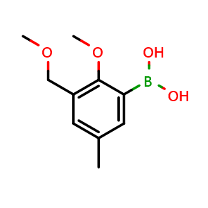 Chemical structure of 2-Methoxy-3-(methoxymethyl)-5-methylphenylboronic acid , CAS 120461-59-8, AChemBlock U128035