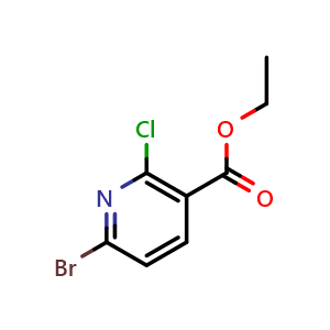 Chemical structure of Ethyl 6-bromo-2-chloronicotinate , CAS 1214335-22-4, AChemBlock U128040