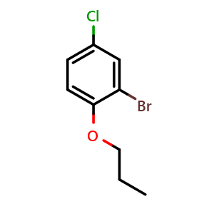 Chemical structure of 2-Bromo-4-chloro-1-propoxybenzene , CAS 1225803-41-7, AChemBlock U128051