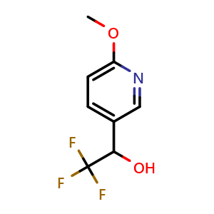 Chemical structure of 2,2,2-Trifluoro-1-(6-methoxypyridin-3-yl)ethanol , CAS 1226507-29-4, AChemBlock U128052