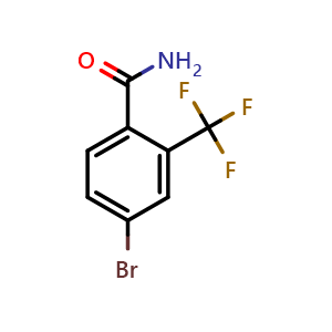 Chemical structure of 4-Bromo-2-(trifluoromethyl)benzamide , CAS 123524-61-8, AChemBlock U128060
