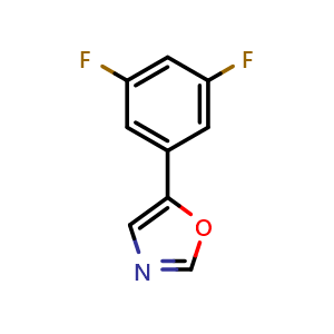 Chemical structure of 5-(3,5-Difluorophenyl)-1,3-oxazole , CAS 1235340-39-2, AChemBlock U128061