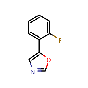 Chemical structure of 5-(2-Fluorophenyl)oxazole , CAS 1240321-68-9, AChemBlock U128063