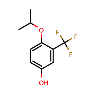 Chemical structure of 4-Isopropoxy-3-(trifluoromethyl)phenol , CAS 1243280-89-8, AChemBlock U128064