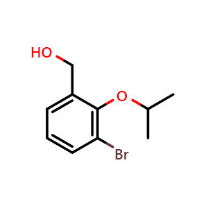Chemical structure of (3-Bromo-2-isopropoxyphenyl)methanol , CAS 1250782-97-8, AChemBlock U128078
