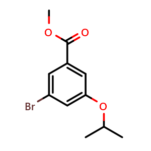 Chemical structure of Methyl 3-bromo-5-isopropoxybenzoate , CAS 1255574-48-1, AChemBlock U128079