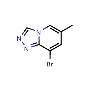Chemical structure of 8-Bromo-6-methyl-[1,2,4]triazolo[4,3-a]pyridine , CAS 1260769-17-2, AChemBlock U128085