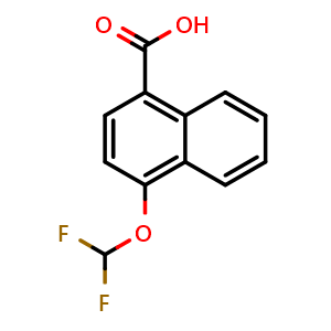 Chemical structure of 4-(Difluoromethoxy)-1-naphthoic acid , CAS 1261884-90-5, AChemBlock U128094