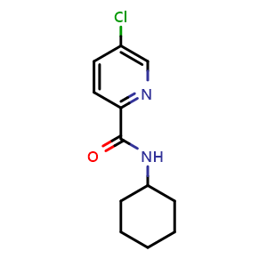 Chemical structure of 5-Chloro-N-cyclohexylpicolinamide , CAS 1289127-15-6, AChemBlock U128102