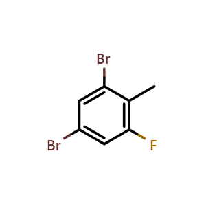 Chemical structure of 4,6-Dibromo-2-fluoro-3-methylbenzene , CAS 1357103-65-1, AChemBlock U128126