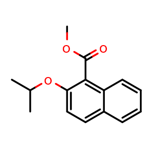 Chemical structure of Methyl 2-isopropoxy-1-naphthoate , CAS 1369409-61-9, AChemBlock U128129