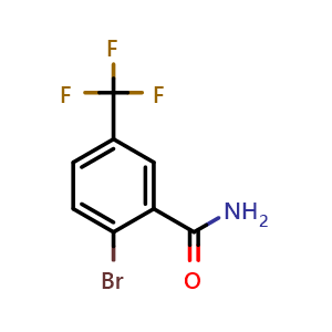 Chemical structure of 2-Bromo-5-(trifluoromethyl)benzamide , CAS 1369843-84-4, AChemBlock U128132