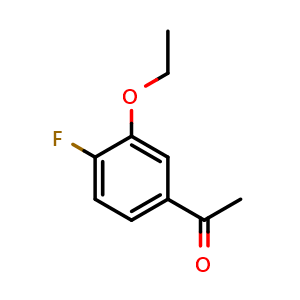 Chemical structure of 1-(3-Ethoxy-4-fluorophenyl)ethanone , CAS 1378655-34-5, AChemBlock U128141
