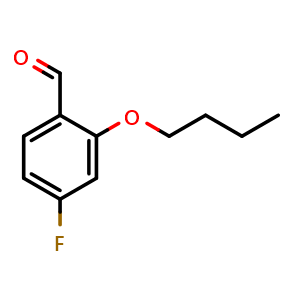 Chemical structure of 2-Butoxy-4-fluorobenzaldehyde , CAS 1378819-64-7, AChemBlock U128142