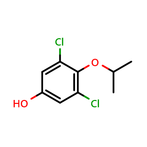 Chemical structure of 3,5-Dichloro-4-isopropoxyphenol , CAS 1394927-31-1, AChemBlock U128147