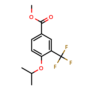 Chemical structure of Methyl 4-isopropoxy-3-(trifluoromethyl)benzoate , CAS 1401511-01-0, AChemBlock U128153