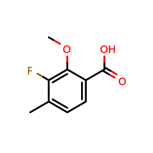 Chemical structure of 3-Fluoro-2-methoxy-4-methylbenzoic acid , CAS 1427416-19-0, AChemBlock U128164