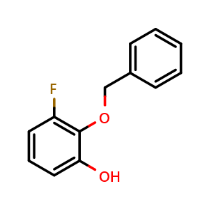 Chemical structure of 2-(Benzyloxy)-3-fluorophenol , CAS 148872-80-4, AChemBlock U128178