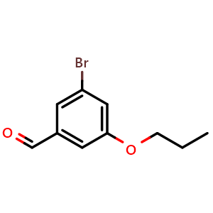 Chemical structure of 3-Bromo-5-propoxybenzaldehyde , CAS 1579943-30-8, AChemBlock U128207