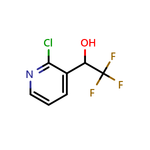 Chemical structure of 1-(2-Chloropyridin-3-yl)-2,2,2-trifluoroethanol , CAS 1713713-74-6, AChemBlock U128229