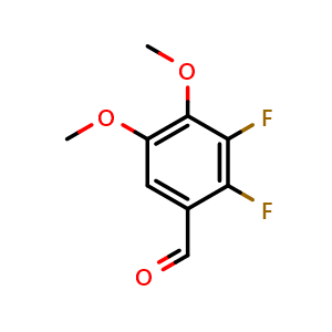 Chemical structure of 2,3-Difluoro-4,5-dimethoxybenzaldehyde , CAS 172657-04-4, AChemBlock U128233