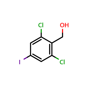 Chemical structure of 2,6-dichloro-4-iodobenzenemethanol , CAS 177167-61-2, AChemBlock U128235