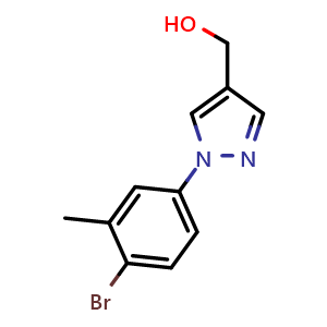 Chemical structure of (1-(4-Bromo-3-methylphenyl)-1H-pyrazol-4-yl)methanol , CAS 1823346-82-2, AChemBlock U128272