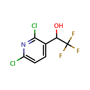 Chemical structure of 1-(2,6-Dichloropyridin-3-yl)-2,2,2-trifluoroethanol , CAS 1823358-80-0, AChemBlock U128274