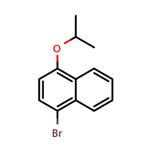 Chemical structure of 1-Bromo-4-isopropoxynaphthalene , CAS 185310-23-0, AChemBlock U128281