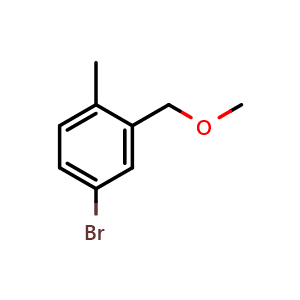 Chemical structure of 4-Bromo-2-(methoxymethyl)-1-methylbenzene , CAS 1890454-27-9, AChemBlock U128297