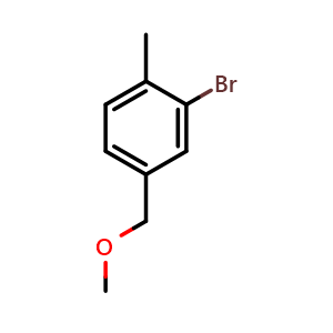 Chemical structure of 2-Bromo-4-(methoxymethyl)-1-methylbenzene , CAS 1897510-17-6, AChemBlock U128307