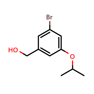 Chemical structure of (3-Bromo-5-isopropoxyphenyl)methanol , CAS 1933562-20-9, AChemBlock U128315