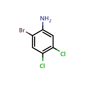 Chemical structure of 2-Bromo-4,5-dichlorobenzenamine , CAS 1940-30-3, AChemBlock U128317