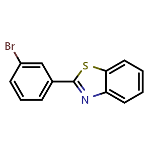Chemical structure of 2-(3-Bromophenyl)benzo[d]thiazole , CAS 19654-14-9, AChemBlock U128321