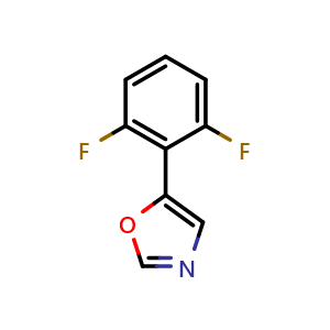 Chemical structure of 5-(2,6-Difluorophenyl)-1,3-oxazole , CAS 2001301-55-7, AChemBlock U128325