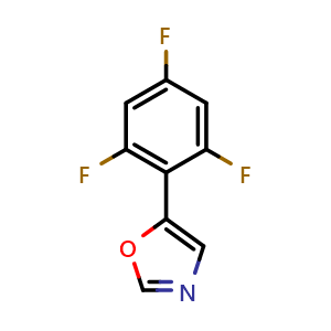 Chemical structure of 5-(2,4,6-Trifluorophenyl)oxazole , CAS 2002792-02-9, AChemBlock U128331