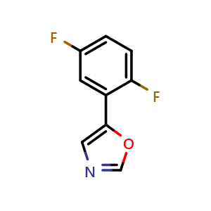 Chemical structure of 5-(2,5-Difluorophenyl)-1,3-oxazole , CAS 2004718-99-2, AChemBlock U128335
