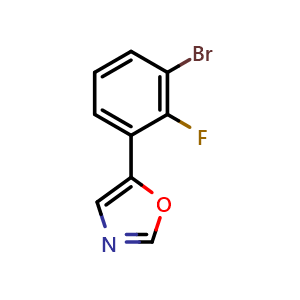 Chemical structure of 5-(3-bromo-2-fluorophenyl)oxazole , CAS 2017304-12-8, AChemBlock U128350