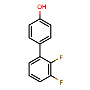 Chemical structure of 4-(2,3-Difluorophenyl)phenol , CAS 202464-01-5, AChemBlock U128357