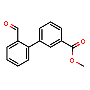 Chemical structure of Methyl 2'-formyl[1,1'-biphenyl]-3-carboxylate , CAS 205823-31-0, AChemBlock U128364