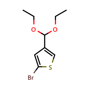 Chemical structure of 2-Bromo-4-(diethoxymethyl)thiophene , CAS 59445-99-7, AChemBlock U128373