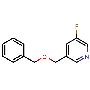 Chemical structure of 3-((Benzyloxy)methyl)-5-fluoropyridine , CAS 23586-94-9, AChemBlock U128408