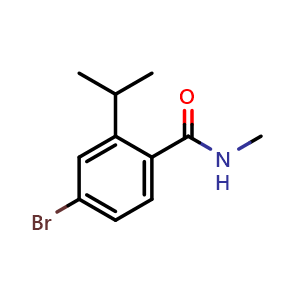 Chemical structure of 4-Bromo-2-isopropyl-N-methylbenzamide , CAS 2364584-85-8, AChemBlock U128438