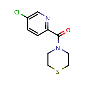 Chemical structure of (5-Chloropyridin-2-yl)(thiomorpholino)methanone , CAS 2364585-04-4, AChemBlock U128457