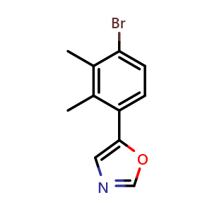 Chemical structure of 5-(4-Bromo-2,3-dimethylphenyl)oxazole , CAS 2364585-05-5, AChemBlock U128458