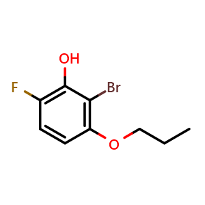 Chemical structure of 2-Bromo-6-fluoro-3-propoxyphenol , CAS 2364585-13-5, AChemBlock U128466